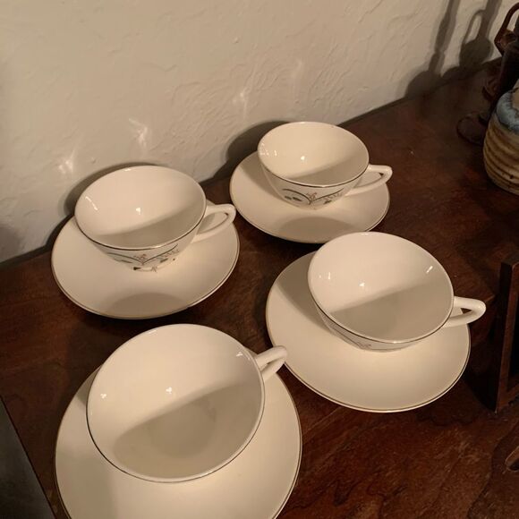 VTG EDWIN KNOWLES CHINA FORSYTHIA CUP +SAUCER, SERVING PLATE  -GOLD TRIM - Picture 4 of 11